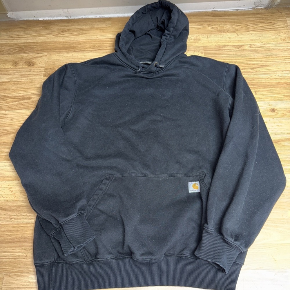 Carhartt Rain Defender Hoodie Mens XL Tall‎ Black Loose Fit Pullover TS0615-M